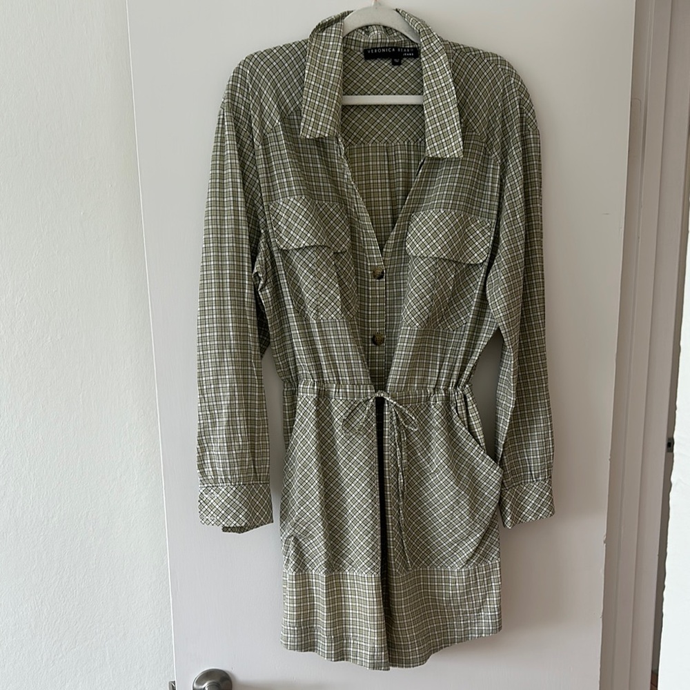 Veronica Beard Green Plaid Mini Dress